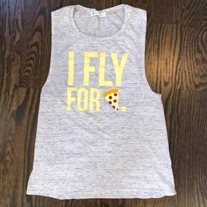 Flywheel Tank Top “I fly for pizza”